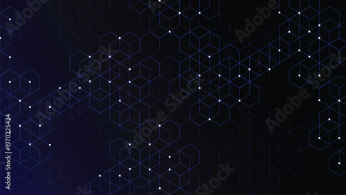 Blue abstract hexagon background modern technology with hexagon mesh
