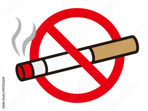 	禁煙マークと煙草のイラスト素材