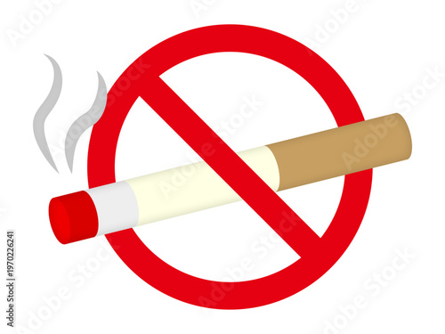 	禁煙マークと煙草のイラスト素材2