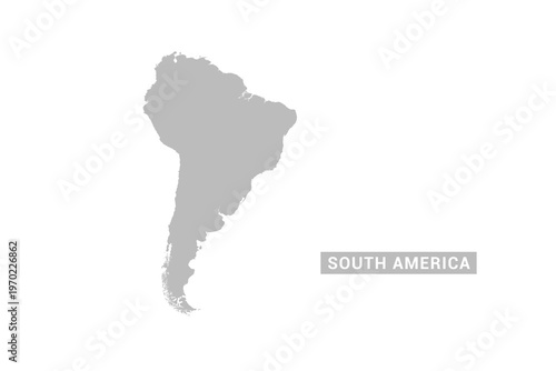 South America map - Minimal Flat Vector Illustration in Black and Gray, Isolated on White Background, Ideal for Infographics, Educational Use, Reports, and Presentations.