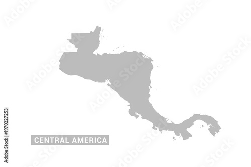Central America map - Minimal Flat Vector Illustration in Black and Gray, Isolated on White Background, Ideal for Infographics, Educational Use, Reports, and Presentations.