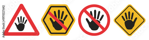do not touch warning hand icon