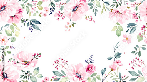 Dreamy garden flowers forming a seamless pattern across a light and soothing natural inspired background