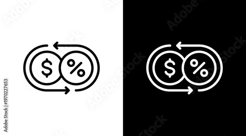 Tax Refund White Icon Set Design