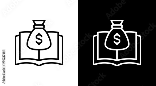 Financial Literacy White Icon Set Design