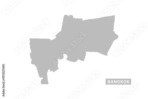 Bangkok map - Minimal Flat Vector Illustration in Black and Gray, Isolated on White Background, Ideal for Infographics, Educational Use, Reports, and Presentations.