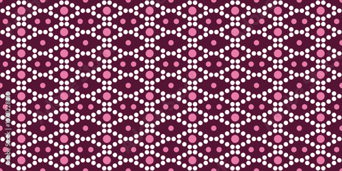 Geometric Seamless Circle Pattern in Pink and White Color Combination Texture
