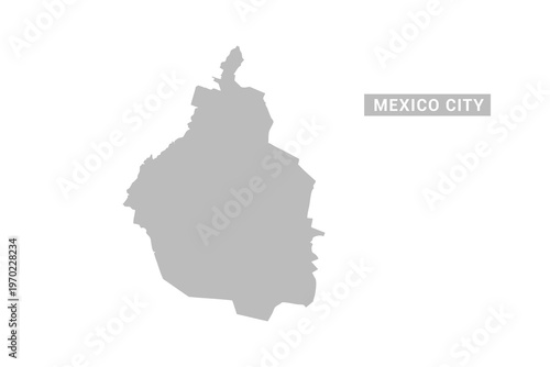Mexico City map - Minimal Flat Vector Illustration in Black and Gray, Isolated on White Background, Ideal for Infographics, Educational Use, Reports, and Presentations.