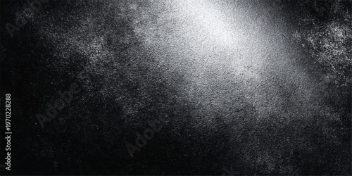 A dark blue and black and white grunge wall texture features an old dirty metal surface with a rough gray pattern and vintage paper design on a blank steel backdrop