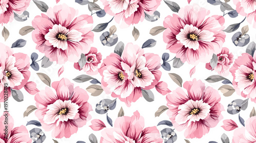 Gentle spring flowers arranged across a light background evoking freshness, beauty, and peaceful natural vibes