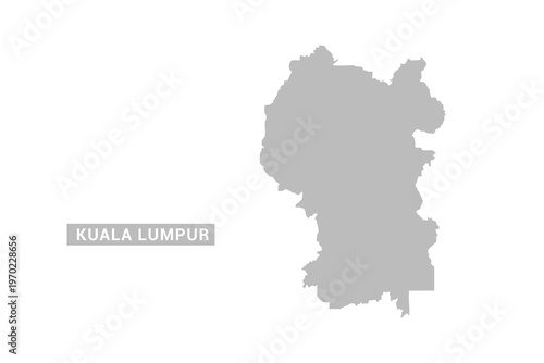 Kuala Lumpur map - Minimal Flat Vector Illustration in Black and Gray, Isolated on White Background, Ideal for Infographics, Educational Use, Reports, and Presentations.