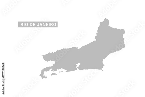 Rio de Janeiro map - Minimal Flat Vector Illustration in Black and Gray, Isolated on White Background, Ideal for Infographics, Educational Use, Reports, and Presentations.
