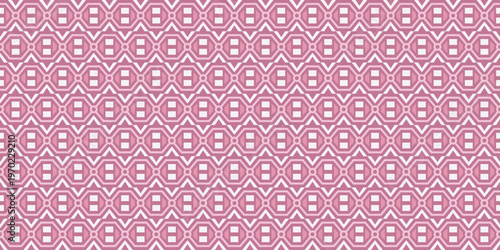 Geometric Pink and White Decorative Seamless Surface Pattern Design Texture