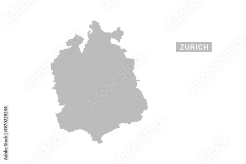 Zurich map - Minimal Flat Vector Illustration in Black and Gray, Isolated on White Background, Ideal for Infographics, Educational Use, Reports, and Presentations.