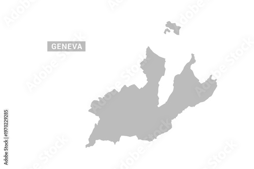 Geneva map - Minimal Flat Vector Illustration in Black and Gray, Isolated on White Background, Ideal for Infographics, Educational Use, Reports, and Presentations.