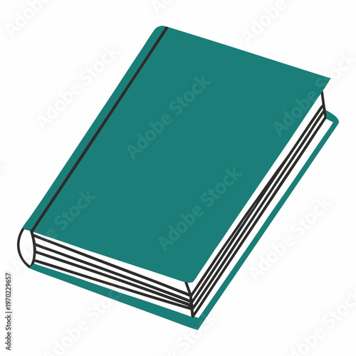 Green hardcover book with black lines on white background