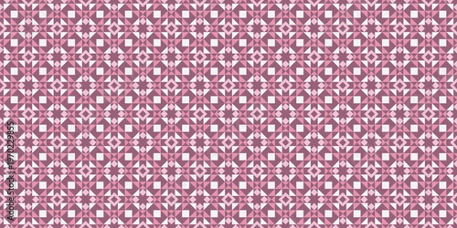 Geometric Repeating Triangle Square Pattern in Shades of Pink Seamless Design