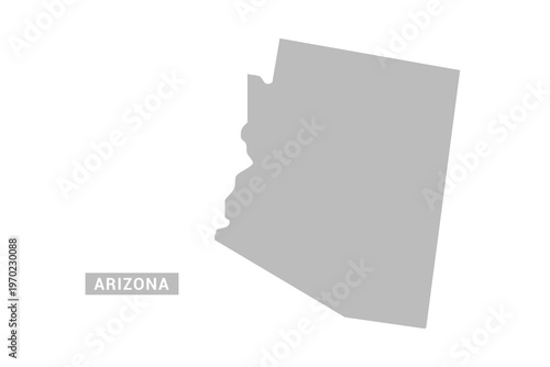Arizona map - Minimal Flat Vector Illustration in Black and Gray, Isolated on White Background, Ideal for Infographics, Educational Use, Reports, and Presentations.