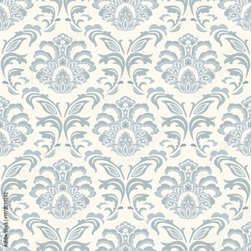 Damask modern seamless pattern element. Vintage classic old fashioned damask ornament, seamless texture for wallpapers, textile. Vector illustration