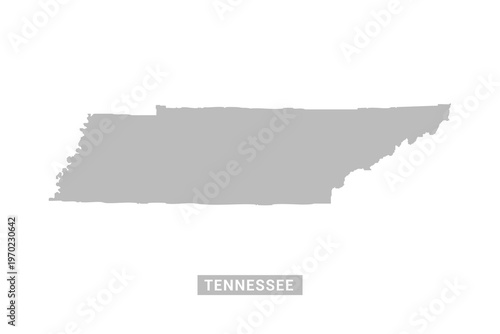 Tennessee map - Minimal Flat Vector Illustration in Black and Gray, Isolated on White Background, Ideal for Infographics, Educational Use, Reports, and Presentations.