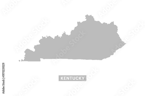 Kentucky map - Minimal Flat Vector Illustration in Black and Gray, Isolated on White Background, Ideal for Infographics, Educational Use, Reports, and Presentations.