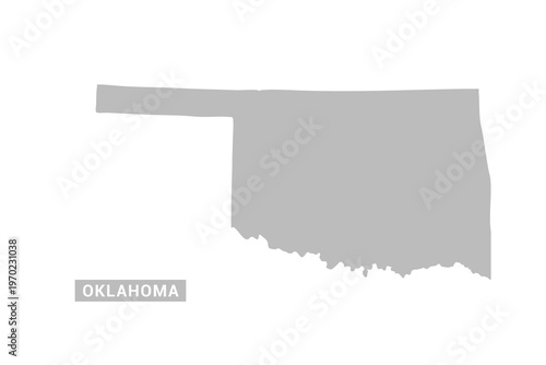 Oklahoma map - Minimal Flat Vector Illustration in Black and Gray, Isolated on White Background, Ideal for Infographics, Educational Use, Reports, and Presentations.