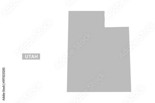 Utah map - Minimal Flat Vector Illustration in Black and Gray, Isolated on White Background, Ideal for Infographics, Educational Use, Reports, and Presentations.