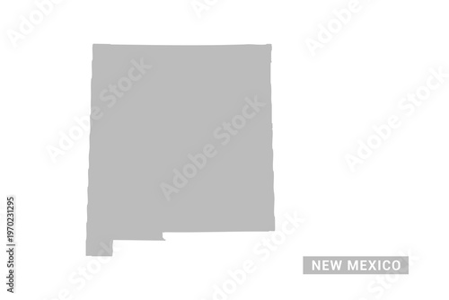 New Mexico map - Minimal Flat Vector Illustration in Black and Gray, Isolated on White Background, Ideal for Infographics, Educational Use, Reports, and Presentations.