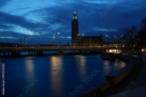 Scenic view of a city by the water