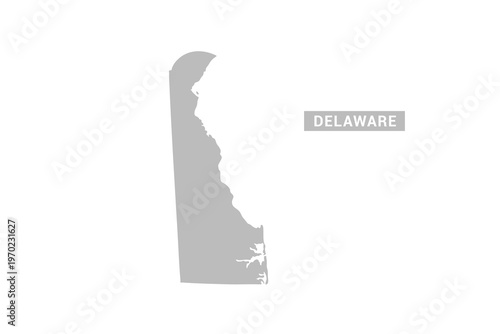 Delaware map - Minimal Flat Vector Illustration in Black and Gray, Isolated on White Background, Ideal for Infographics, Educational Use, Reports, and Presentations.