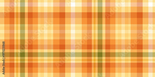 Scottish tartan in autumnal hues. An orange seamless texture for textiles and web design