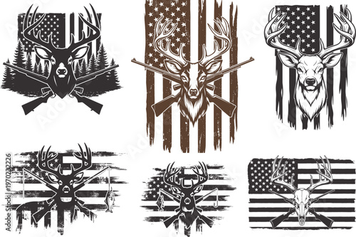 American flag with deer and wildlife designs a patriotic collection for outdoor enthusiasts