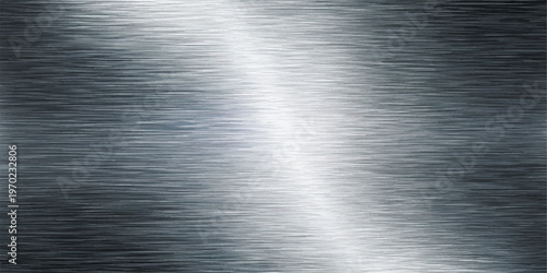 A sleek, brushed metal surface, rendered with photorealistic detail, displays a captivating gradient of metallic shades and textures.