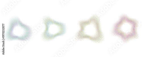Abstract set of colored sound waves or equalizer technology on white background, music wave, flow of sound.