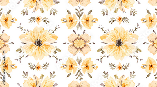 Gentle floral elements creating a refined and decorative frame for creative use