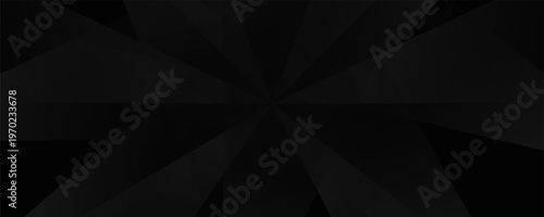 Modern Black Abstract Background with Geometric Dark Grey Gradient Shapes, Sleek Tech Header Design, Elegant Minimalist Carbon Texture for Corporate Presentation, Web Banner, and Luxury Wallpaper.