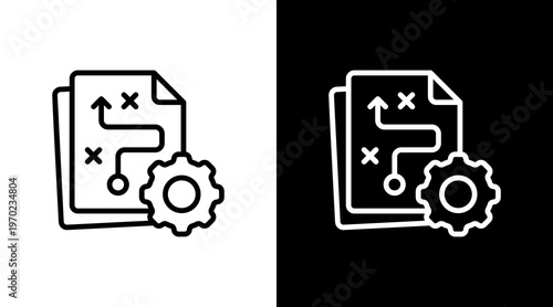 Project Plan White Icon Set Design