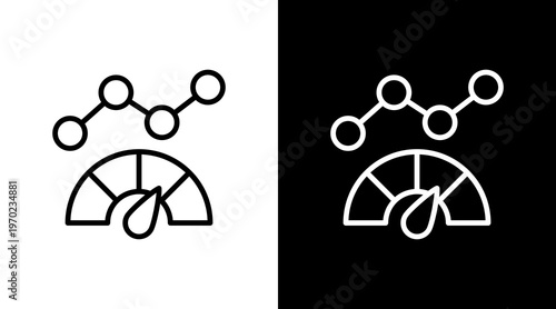 Performance Metrics White Icon Set Design