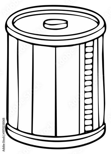 Vintage Film Canister Illustration for Photography and Retro Media