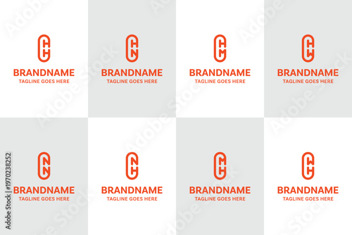 Letters CHH CHN CHM CHW CNN CMH CWH Logo Monogram Set