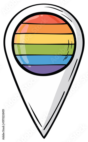 Free Download Location Pin Icon with Rainbow Flag Stripes for Pride Month and LGBTQ+ Support - GFXLoad