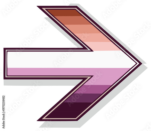 Lesbian Pride Arrow Symbol Pointing Right Gradient Colors