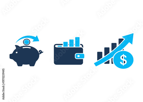 Illustration of a piggy bank depositing coins into a digital investment chart, symbolizing financial growth and smart savings for business or personal finance.