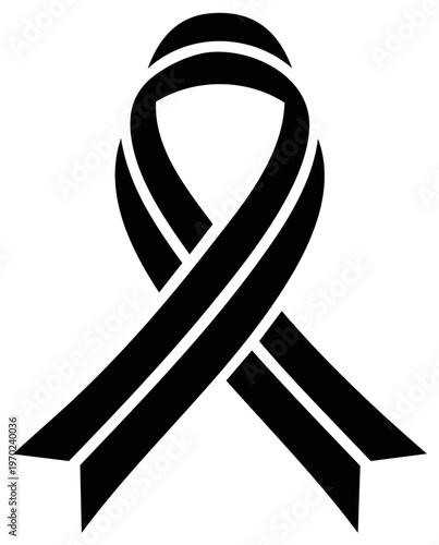 Black Awareness Ribbon Symbol for Mourning Cancer Remembrance Day or Melanoma