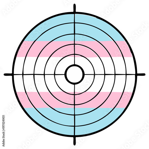 Transgender Pride Flag Target Symbol Symbolizing Discrimination and Violence Against LGBTQ+ Individuals