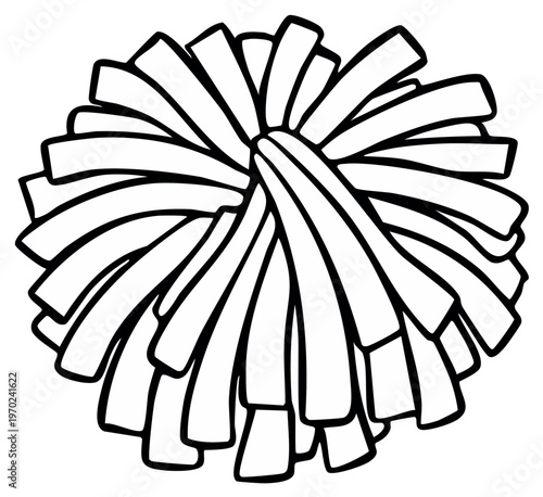 Black and white cheerleading pom pom illustration