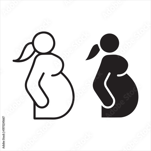 Pregnancy icons on white background.