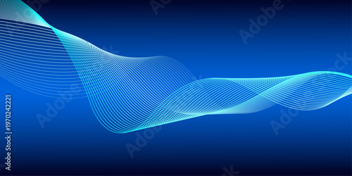 Blue gradient distorted lines, with a technological sense poster background.