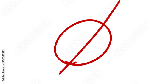Red no sign prohibition mark hand drawn sketch