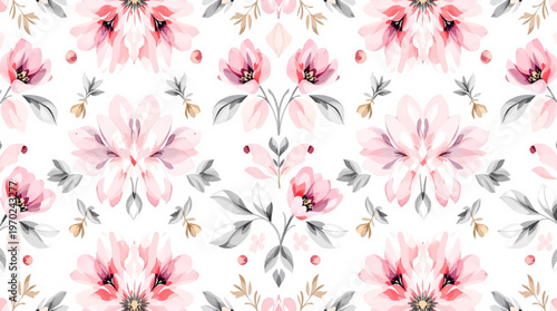 Elegant and dreamy blossoms surrounding a blank canvas with subtle color harmony